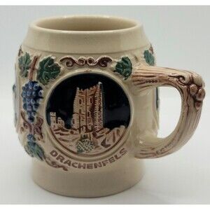 Vintage German Souvenir Coffee Tea Mug Cup Drachenfels, Stolzenfels, Pfalz,